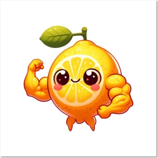 Cute Muscular Lemon Posters and Art